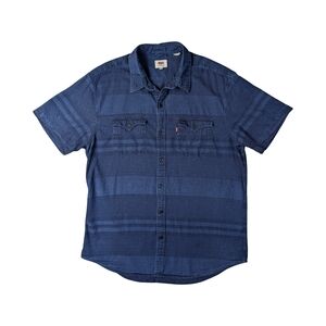 Levi’s Indigo Stripe Short Sleeve Button-Up, Men's Medium